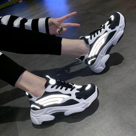 Reflective Female Spring New Breathable Sports Shoes Women Students Running Sneakers Casual Shoes