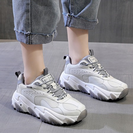 Women's Autumn and Winter New Female Shoes Trendy Shoes Breathable Thick-Soled Thin Sports Casual Sneakers